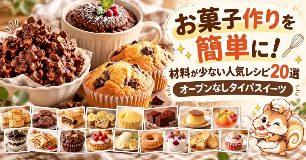 お菓子作りを簡単に！材料が少ない人気レシピ20選｜オーブンなしタイパスイーツ